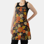 Tablier Orange rétro, Jaune & Marine Floral (Insitu)