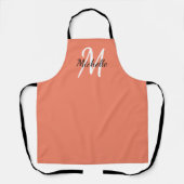Tablier Orange Simple Monogramme Classique tendance (Recto)