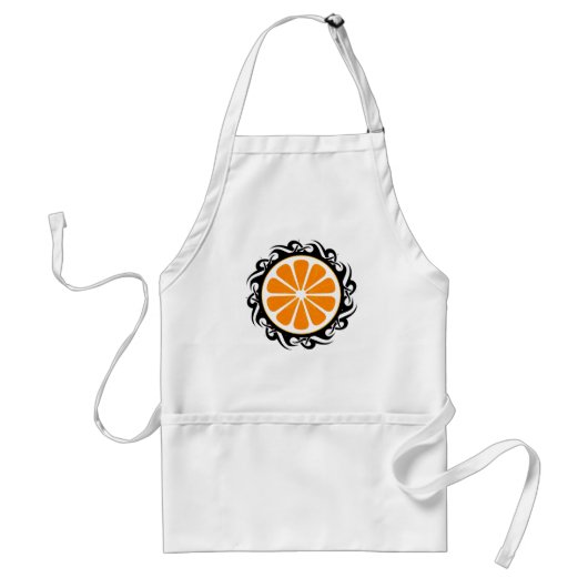 Tablier orange. tribal. (Devant)