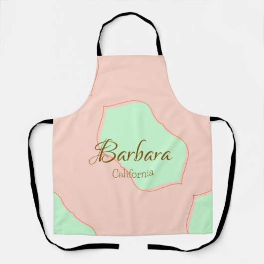 Tablier Orange vert pastel bohème ajouter nom lieu rustiqu (Recto)