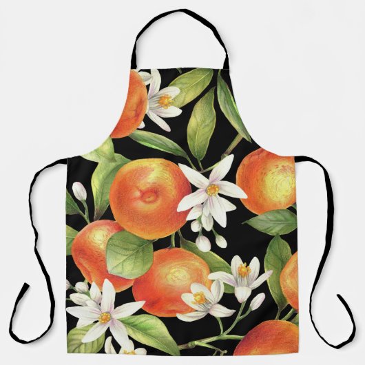 Tablier Oranges dessinées à la main : Illustration Florale (Recto)