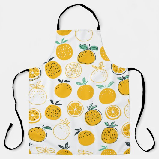Tablier Oranges fruits sans couture motif (Recto)