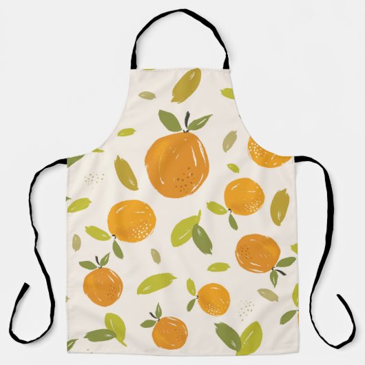 Tablier Oranges peintes à la main fruit sans couture desig (Recto)