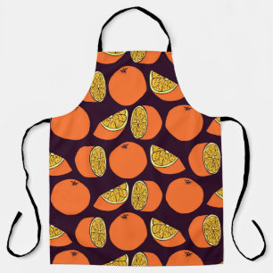 Tablier Oranges sans couture motif, texture vintage.