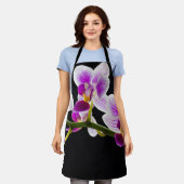 Tablier Orchidée blanche et violette (Porté)