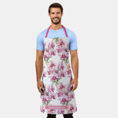 Tablier Orchidée Fleurale Rose Féminin (Porté)