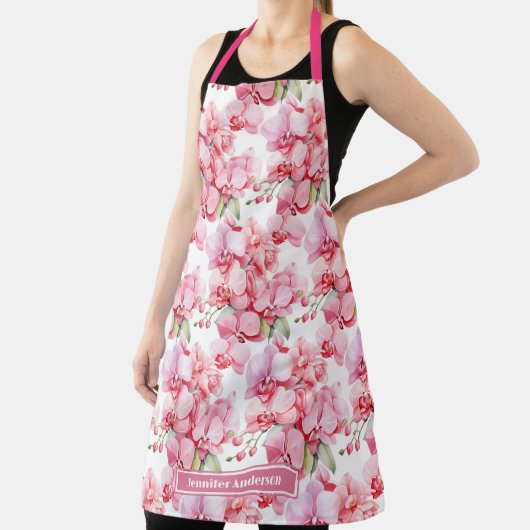 Tablier Orchidée Fleurale Rose Féminin (Insitu)