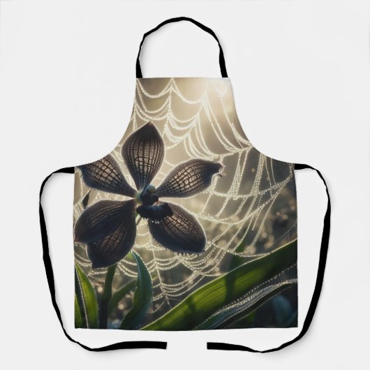 Tablier Orchidée noire Spiderweb Floral (Recto)