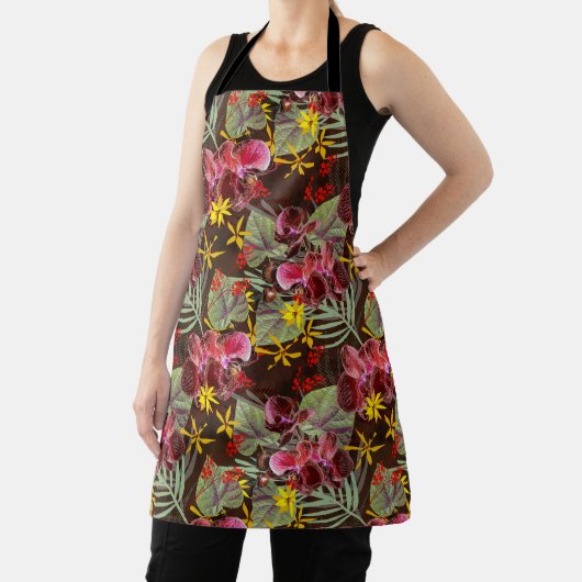 Tablier Orchidées rouges. (Insitu)