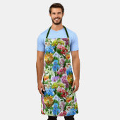 Tablier Orchidées tropicales brillantes et colorées (Porté)