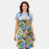 Tablier Orchidées tropicales de couleur vive Nom floral (Porté)