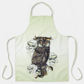 Tablier Orchidées vertes de Chouette dorée (Recto)