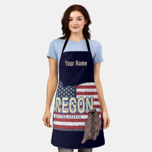 Tablier Oregon State États-Unis Retro Map USA Souvenir