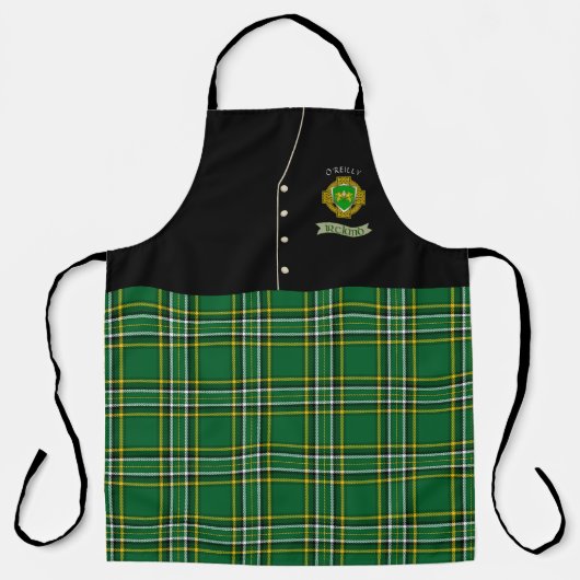 Tablier O'Reilly Irish Shield & Tartan Personnalisé Kilt (Recto)