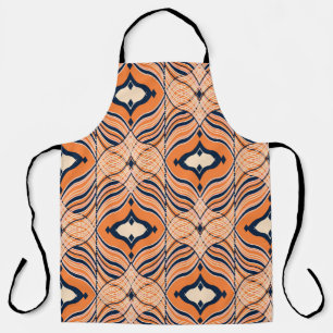 Tablier Oriental Seamless : Ornement orange noir