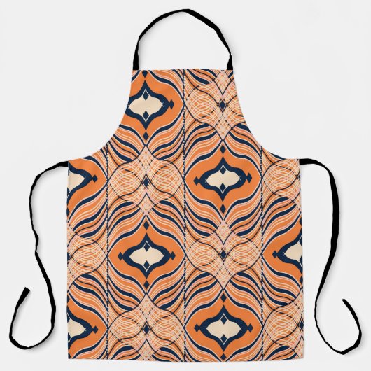Tablier Oriental Seamless : Ornement orange noir (Recto)