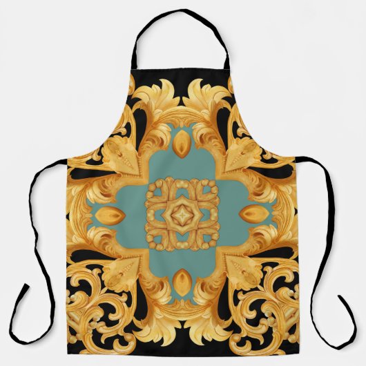 Tablier Ornement baroque doré éléments 3D (Recto)