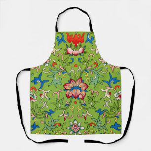 Tablier Ornement chinois vintage Owen Jones floral vert