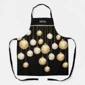 Tablier Ornements de Noël Or Personnalisé (Recto)
