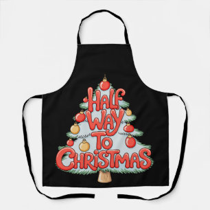 Tablier Ornements de sapin de Noël à mi-chemin Drôle de Xm