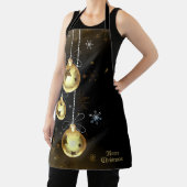 Tablier Ornements dorés de Noël Étoiles brillantes Noir (Insitu)