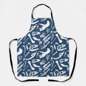 Tablier Os de dinosaure (bleu) (Recto)