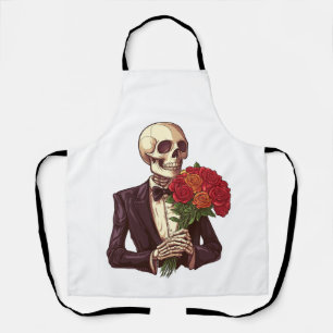 Tablier Os de l'amant � Squelette romantique drôle