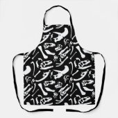 Tablier Os dinosaures (noir et blanc) (Recto)