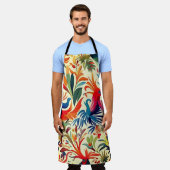 Tablier Otomi coloré Art Oiseau (Porté)