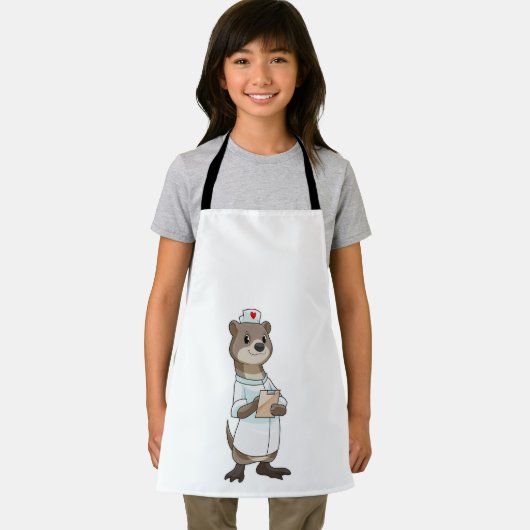 Tablier Otter comme infirmière avec coeur (Insitu)