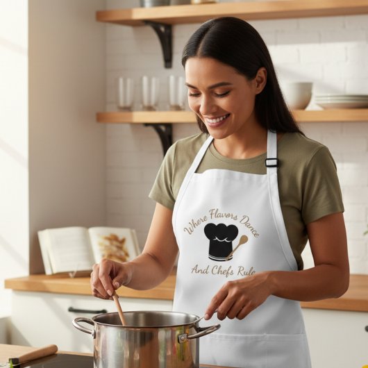 Tablier "Où Les Saveurs Dansent Et Les Chefs Régissent"