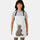 Tablier Ours à la pêche avec une baguette de pêche (Insitu)