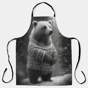 Tablier Ours adorable portant un doux douillet