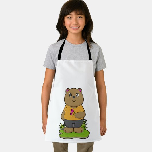 Tablier Ours aux fleurs (Insitu)