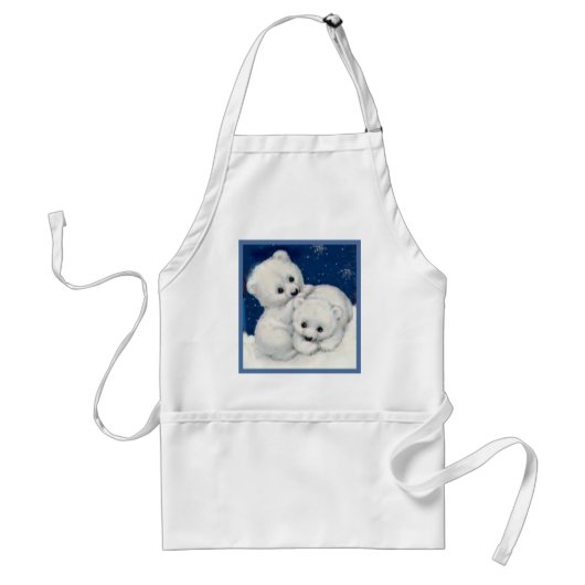 Tablier Ours blanc mignon CUB (Devant)
