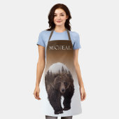 Tablier Ours Brown forestier Double exposition personnalis (Porté)