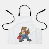 Tablier Ours comme artisan avec boîte à outils (Recto)