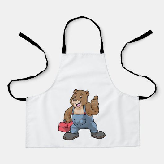 Tablier Ours comme artisan avec boîte à outils (Recto)