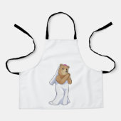 Tablier Ours comme mariée avec voile (Recto)