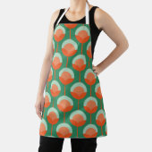 Tablier Ours de fleurs verts, menthe et orange (Insitu)