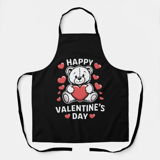 Tablier Ours de la Saint-Valentin Joyeuse svt (Recto)