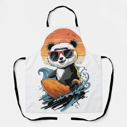 Tablier Ours de panda cool surf (Recto)