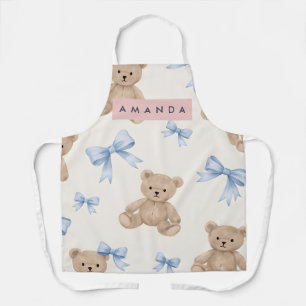 Tablier Ours en peluche personnalisé & motif noeud papillo