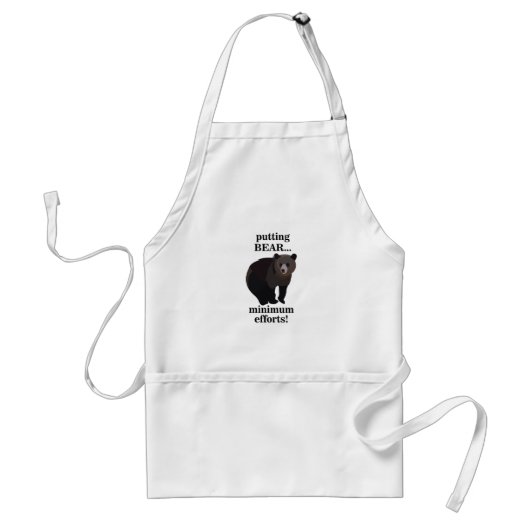 Tablier Ours Grizzly Faisant un Effort Minimum Drôle (Devant)