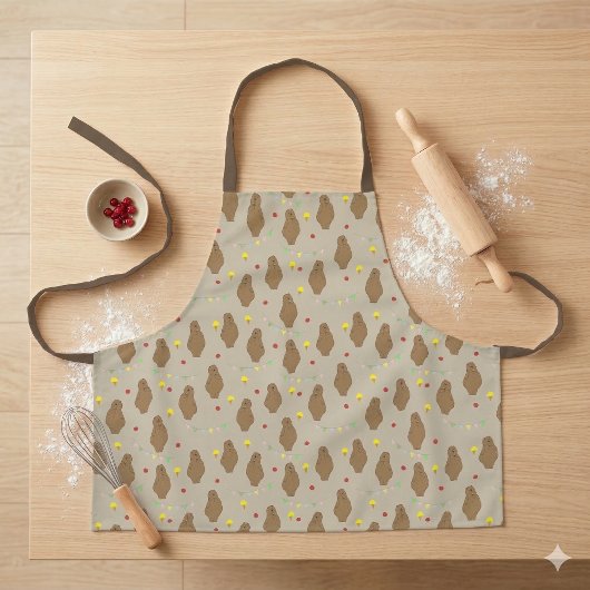 Tablier Ours mignon et motif de glace