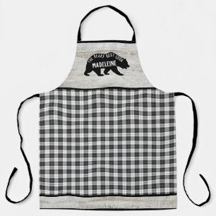 Tablier Ours noir Cabine en bois de bisons rustique sur me