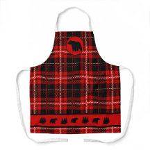 Ours noir cabine rouge Plaid