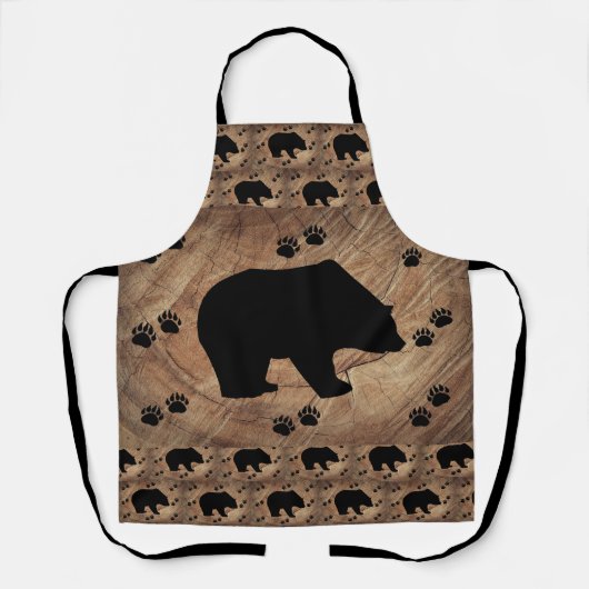 Tablier Ours Noir Et Paniers Ours (Recto)