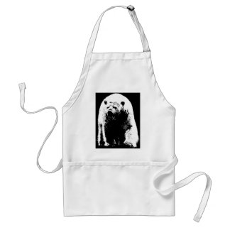 Tablier Ours polaire noir et blanc Pop Art