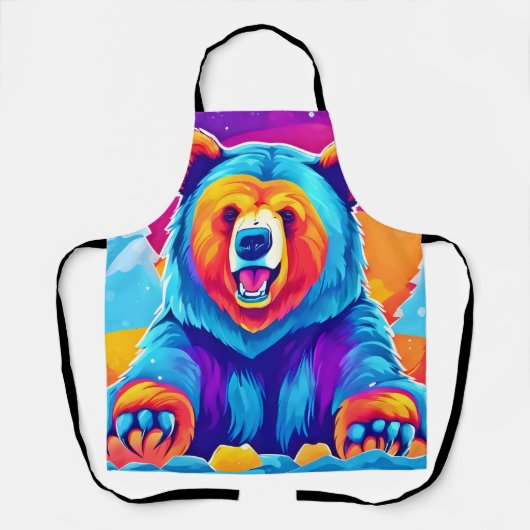 Tablier Ours vibrant dans la neige (Recto)